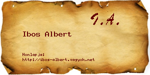 Ibos Albert névjegykártya